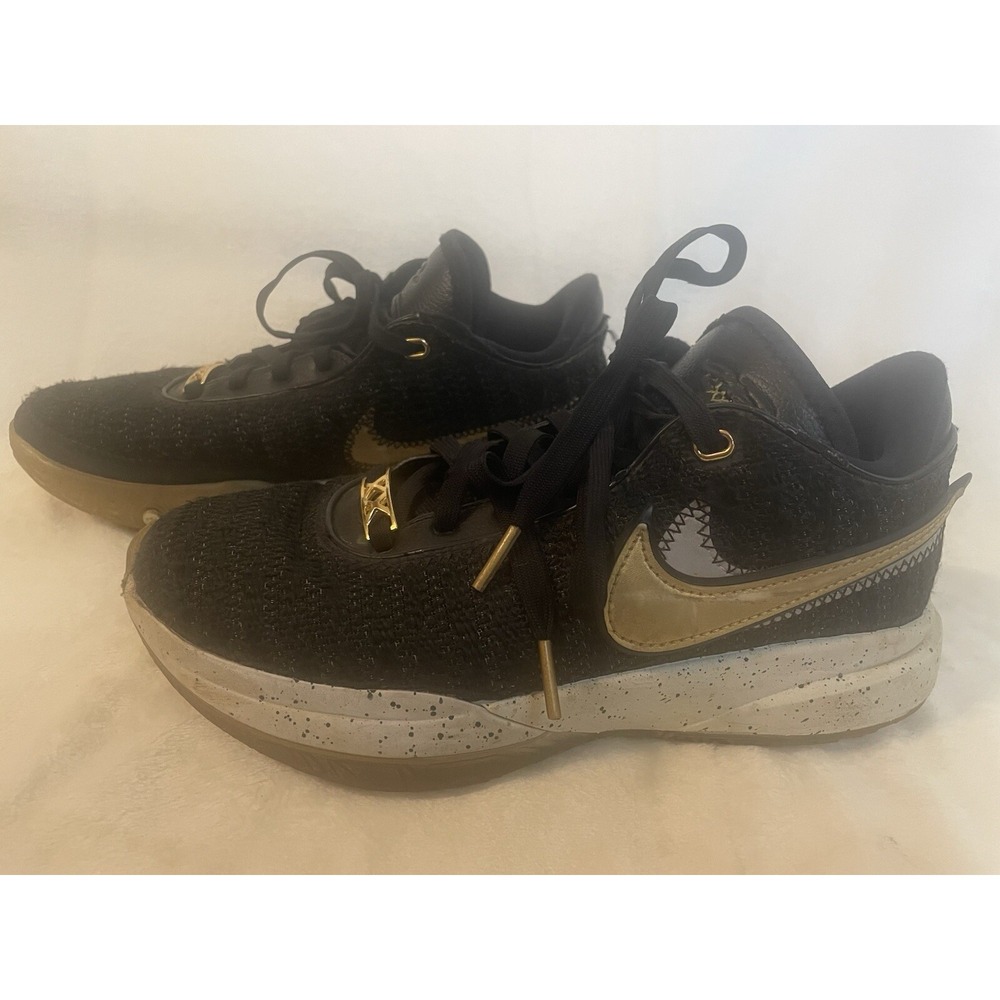 Nike Lebron XX‎ 20 'Fab 5' Gold Black Sneakers, Size 5Y DQ8651-003
